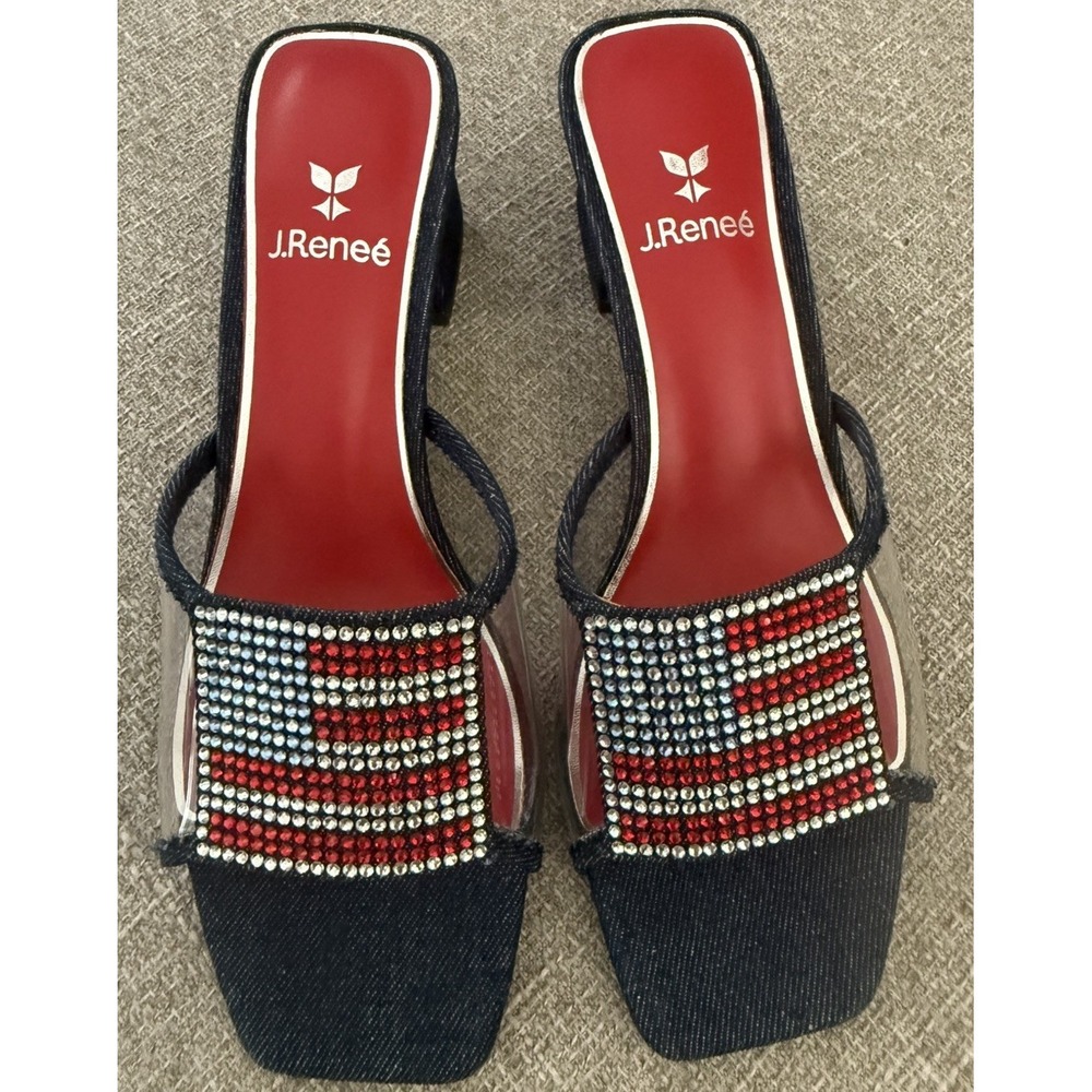 J. Renee Spangle Women's Sandal size 8 patriotic American Flag